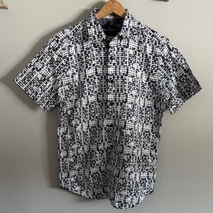 Robert Graham Black and White Geometric Shirt